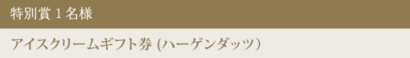 特別賞 1名様 アイスクリームギフト券(ハーゲンダッツ)